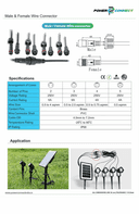 2 Pin Male Female Wire Connector 500mm (250mm Male & 250mm Female)