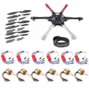 TWRobotics Hexacopter Drone Accessories Combo (6 x Motor, 6 x ESC, 3 x 1045 Propeller, 1 x F550 frame, Strap Belt)