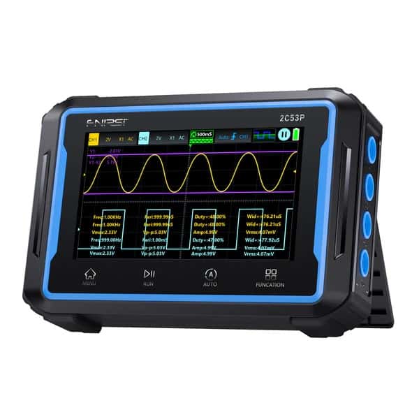 FNIRSI 2C53P 3-in-1 Dual Channel Tablet Oscilloscope + Multimeter + Function Generator
