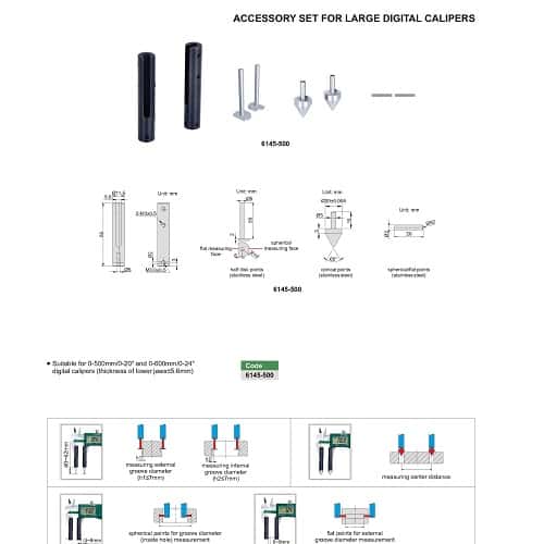 Insize Accessory set for Large Digital Calipers 6145-500