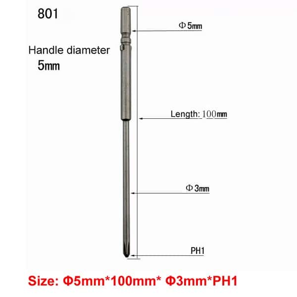 KE 801 Electric Screwdriver Bits 5X100X3.0X1#