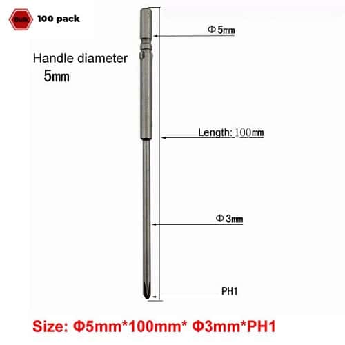 KE 801 Electric Screwdriver Bits 5X100X3.0X1 (Pack of 100)