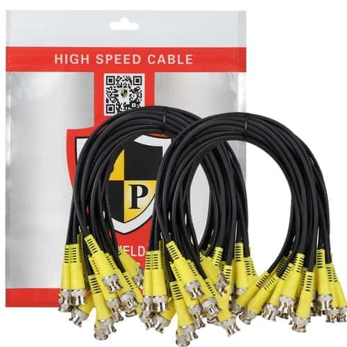 Shield Plus Shield Plus BNC to BNC lead yellow black (23/38)(Pack of 100) - Leads and connectors