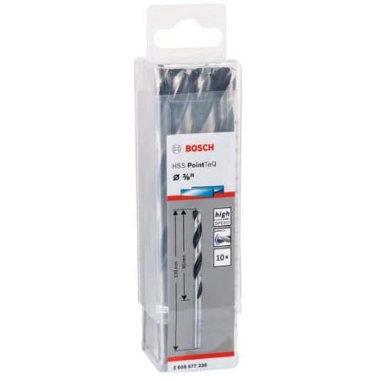 Bosch Bosch HSS Twist Drill Bit PointTeQ 3/8 inch (10 Pack) - Drilling Bits