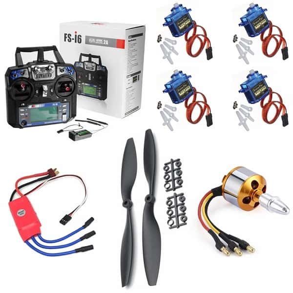 TWRobotics TWRobotics RC Aeroplane Kit ( Motor + ESC + Propeller + Servo + TX-RX (FSI6)) - Drone Kit
