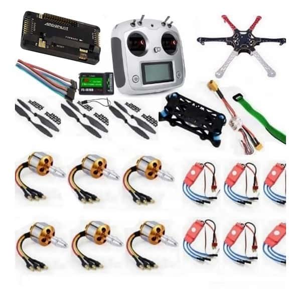 TWRobotics TWRobotics Hexacopter Drone Combo with APM 2.8 and 10ch FlySky FS-I6S (Motor + ESC + Propeller + Flight Controller + Frame + TX-RX Flysky FSi6+ Power module + Belt) - Drone Kit