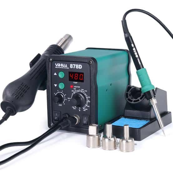 YIHUA 878D Hot Air Rework Station with Soldering Iron- Yihua