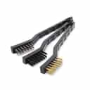 KE 3pcs Mini Wire Brush Set (Steel/Nylon/Brass Brush), Black, 0244
