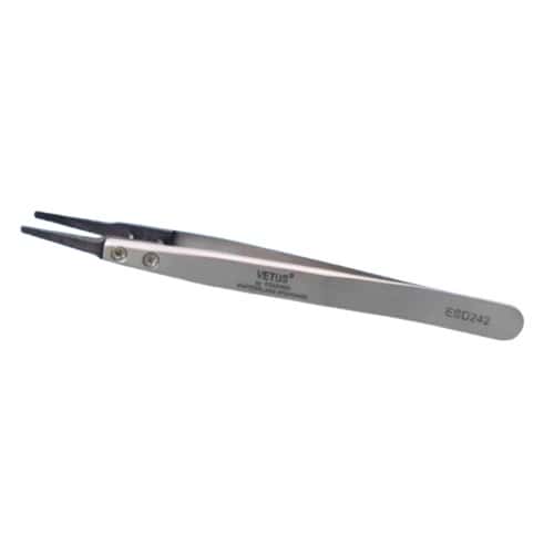 TW Pro ESD-242 Exchange Tip Electro Static Discharge Safe Vetus Stainless Tweezers Flat Narrow Tips
