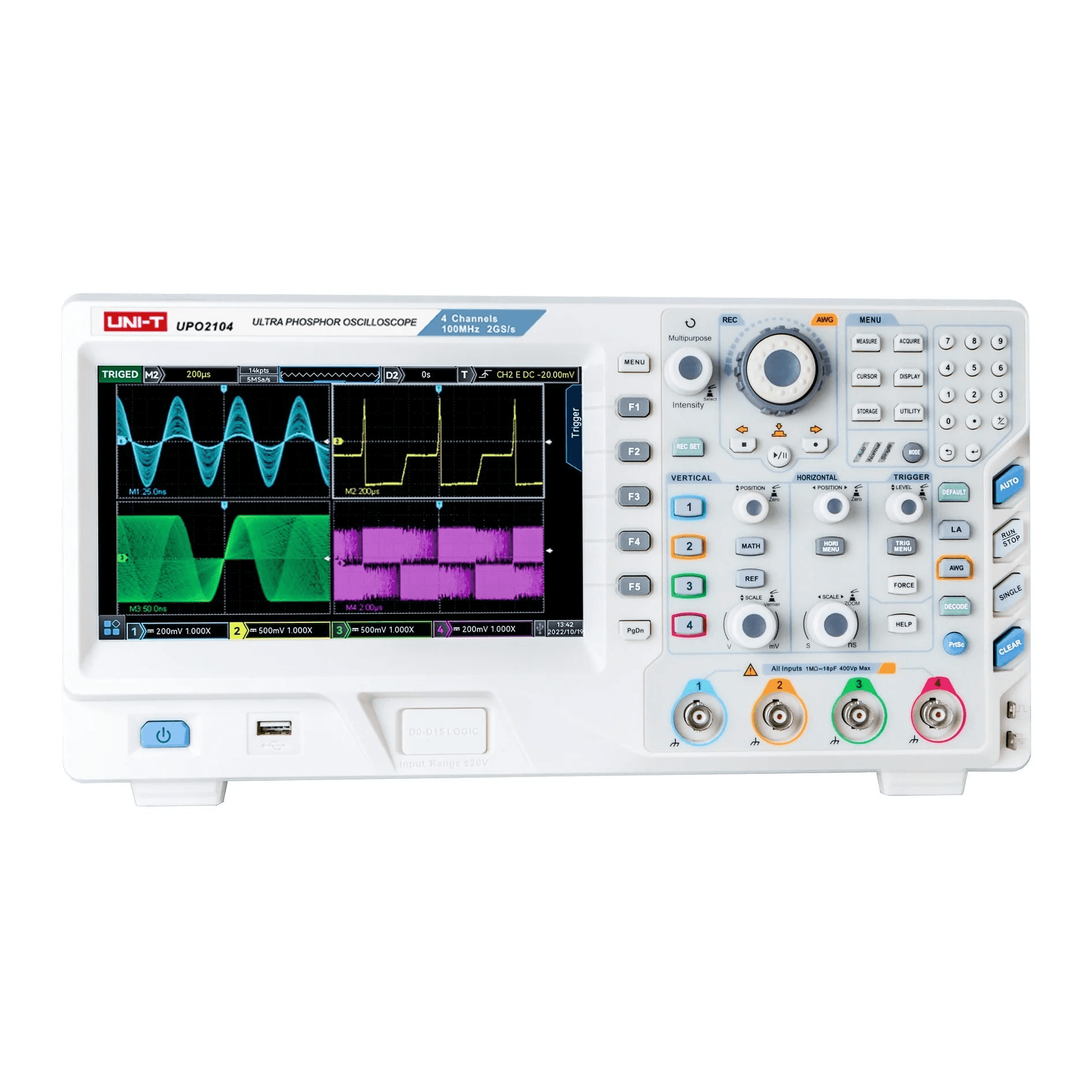 UNI-T UPO2104 digital phosphor oscilloscope 4 Channel, 100MHz