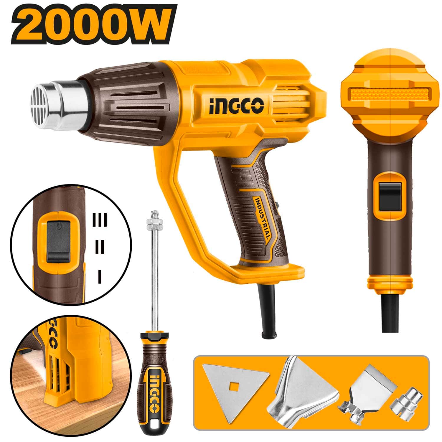 Ingco HG200078 Heat gun, 2000W