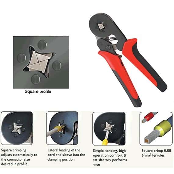 Ashwin Tools HT-005SPL Cord End Terminals (SQUARE) Crimping Tool 0.50-6.0 MM2