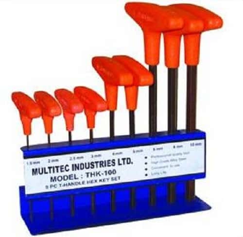 Multitec THK-100 T-Handle Hex Key Set