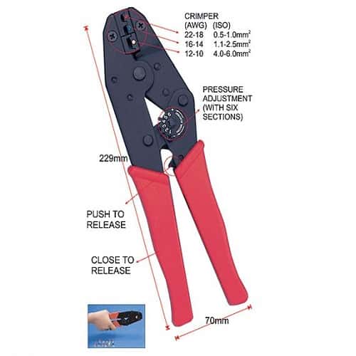 Ashwin Tools HT-007 Insulated Terminal Crimping Tool 1.5-6.0 MM2