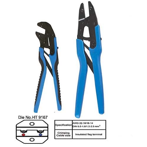 Ashwin Tools HT-9167 Insulated Flag Terminal (FLDNY) Crimping Tool 1.50-2.50 MM2