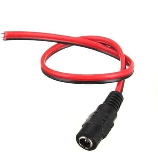 TWRobotics 5mm DC Jack Socket Female Connector with Wire Moulded 15cm